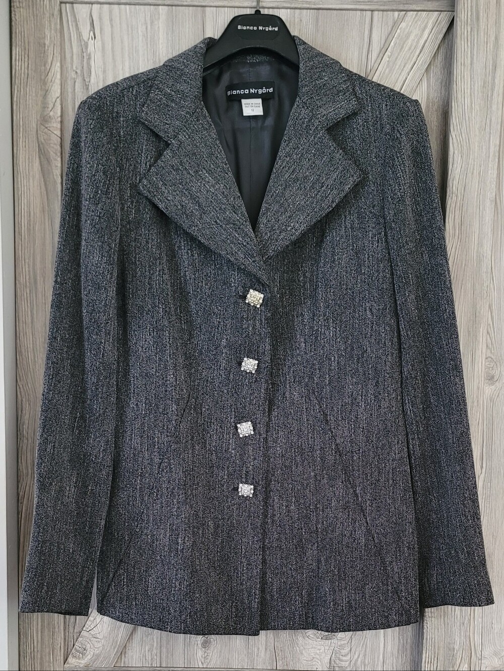 Nygard Charcoal Tweed Blazer Jacket 12